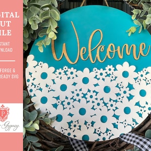 Daisy Cutout Door Hanger SVG: Glowforge Laser File (Digital Download)