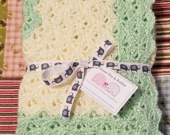 Lacy Square Crochet Baby Afghan