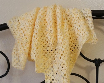 Sunshine Ripple Crocheted Baby Afghan
