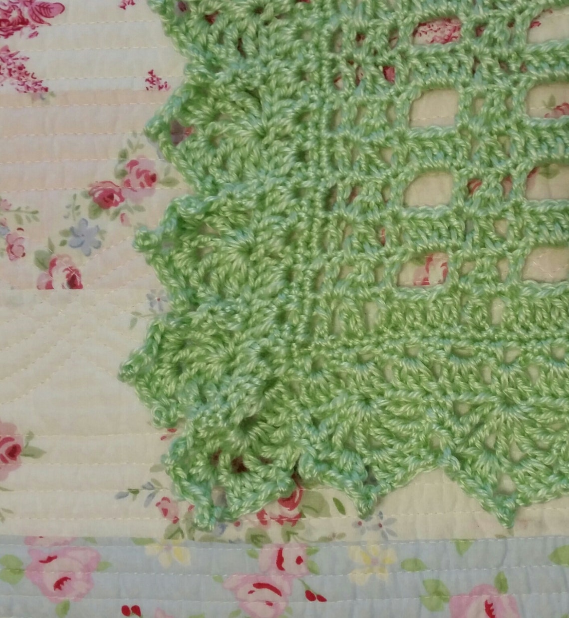 Crocheted Seafoam Green Baby Blanket Etsy