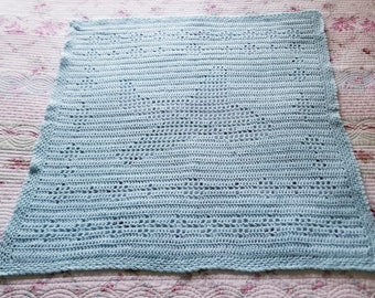 Airplane Motif Crocheted Baby Afghan