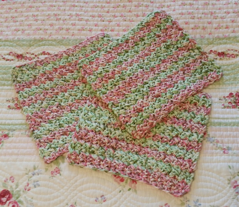 Garden Crocheted Baby Washcloths set of 3 Etsy