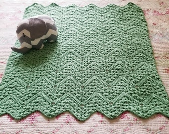 Sage Ripple Baby Crocheted Afghan