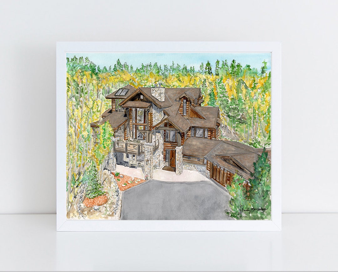 Watercolor House Portrait Custom Painting - Hand Painted House Painting ...