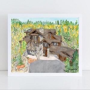 Watercolor House Portrait Custom Painting - Hand Painted House Painting - Home Portrait - Housewarming Gift - Original Watercolor Painting