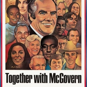 Junto con McGovern. Paul Davis. Cartel original. 1972
