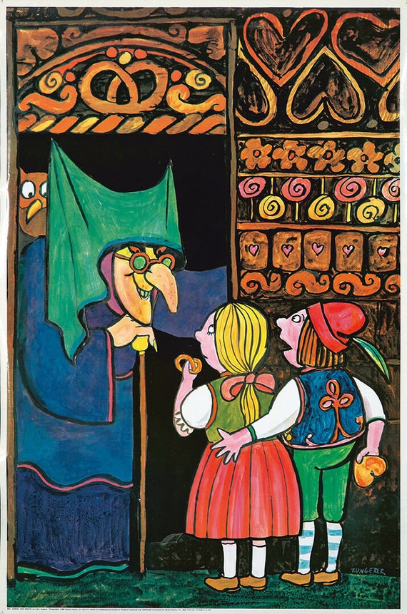 Original Vintage Poster Tomi Ungerer Hansel & Gretel Witch Original Vintage Poster Tomi Ungerer Hansel & Gretel Witch