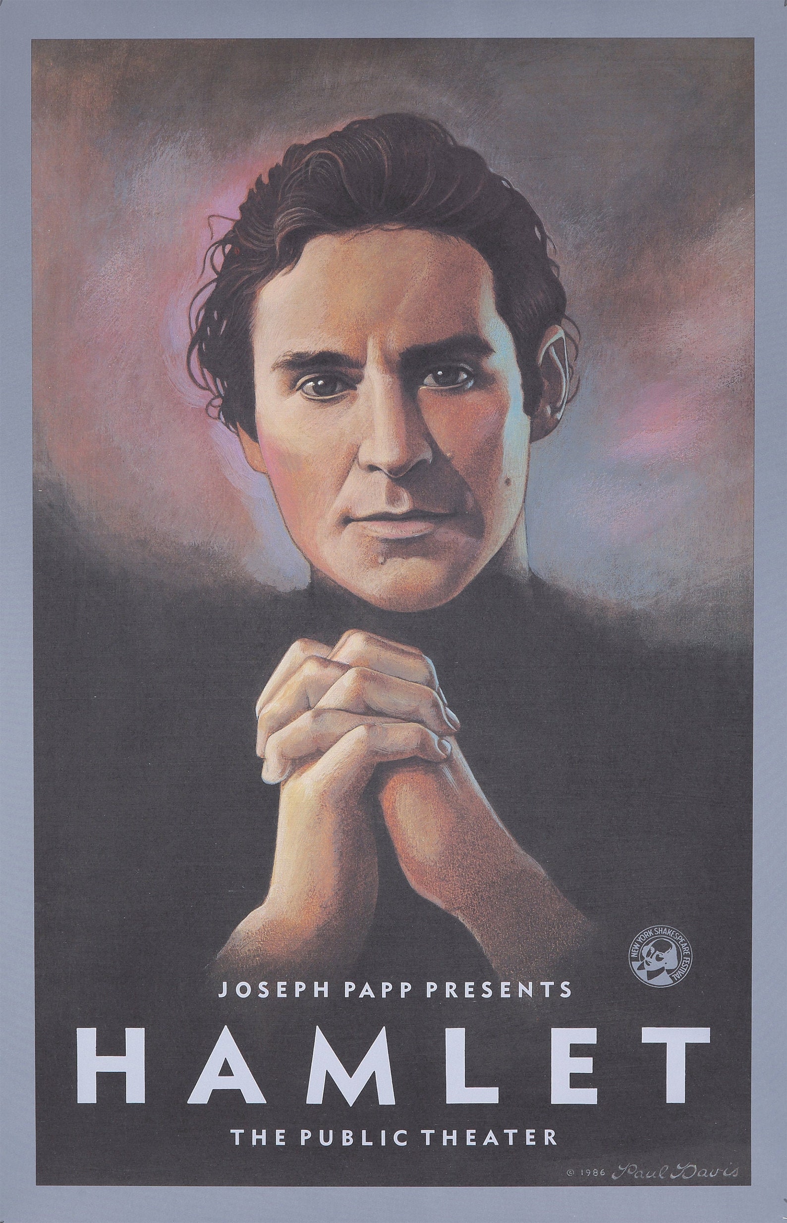 Original Vintage Poster Paul Davis Hamlet Shakespeare Public Theater