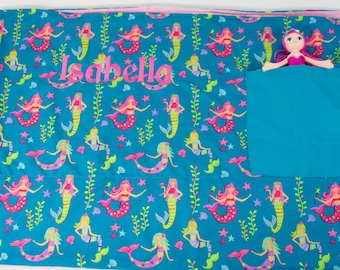 Mermaid Blanket w Mermaid Doll