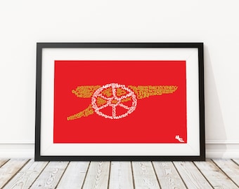 Arsenal FC Typography, Custom Wall Poster, Digital Wall Print