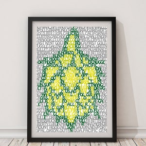 Typografia odmian chmielu, niestandardowy plakat ścienny, cyfrowy wydruk ścienny