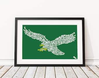 Philadelphia Eagles Typography, Custom Wall Poster, Digital Wall Print