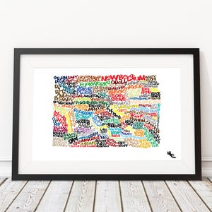 Colorado Brauereien Typografie Karte, Benutzerdefiniertes Wandplakat, digitaler Wanddruck
