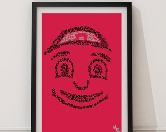 Brutus Buckeye Typography, Custom Wall Poster, Digital Wall Print
