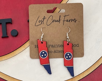 Laser ready Tennessee Flag Earring SVG