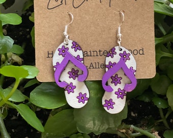 Laser ready Flower Flip flop Earring SVG