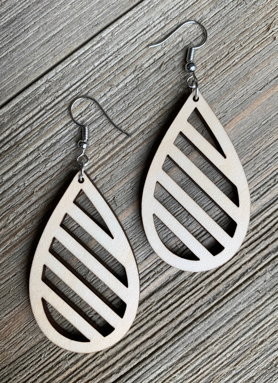 Wooden Earrings Basswood Etsy
