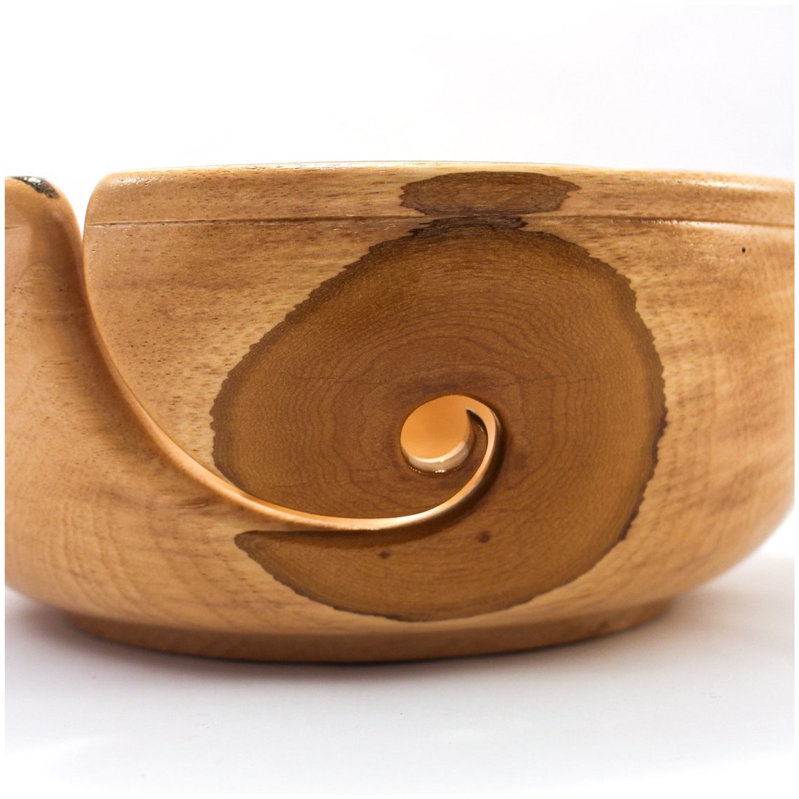 XXL Wood Yarn Bowl Pecan Hardwood Sparkle Inlay Fibonacci Etsy