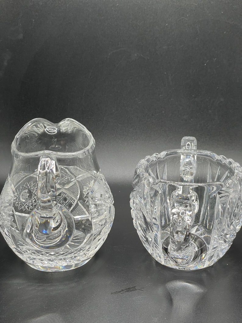 Vintage Crystal Sugar and Creamer Set Etsy