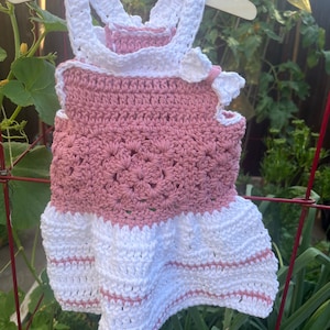 Crochet Pink Granny Square Sweater Dress
