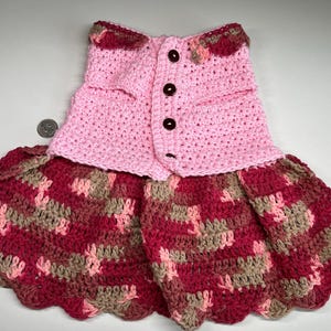 Crochet Pink Damask Ombre Dress for Pet