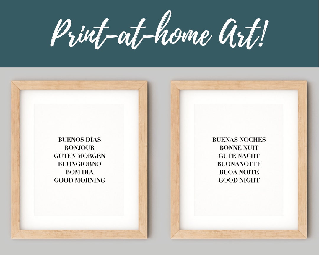 Good Morning and Good Night Printable Art SET - Etsy