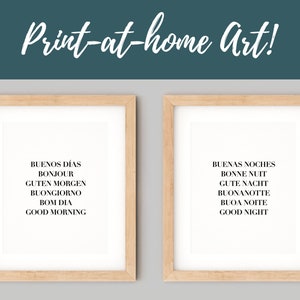 Good Morning and Good Night Printable Art SET - Etsy