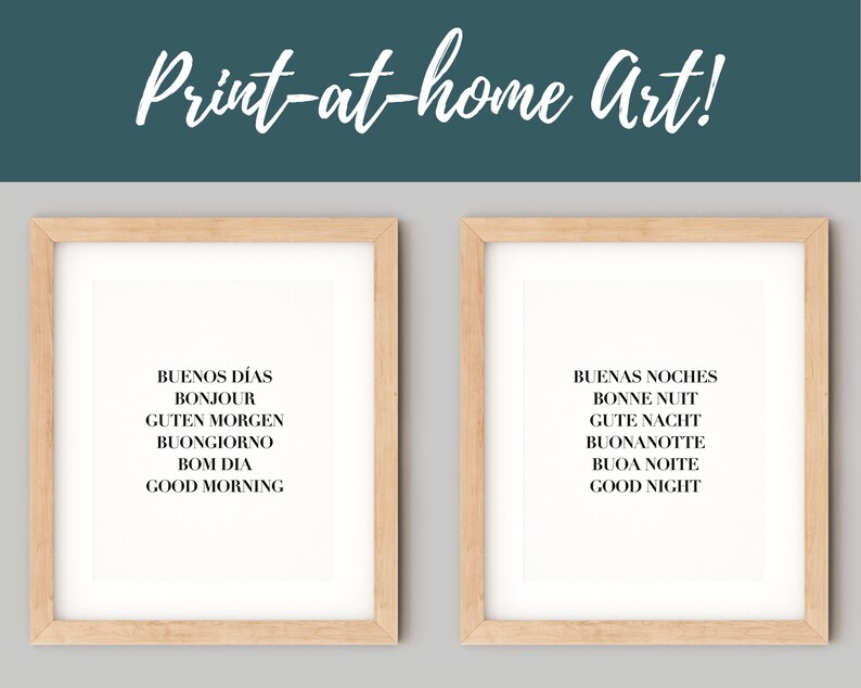 Good Morning and Good Night Printable Art SET - Etsy