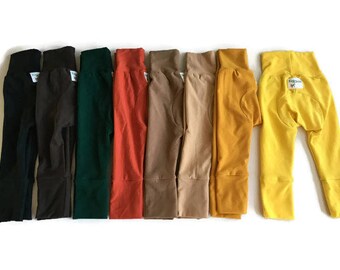 Boys Grow with me pants, cloth diaper pants, solid color pants, monster bunz