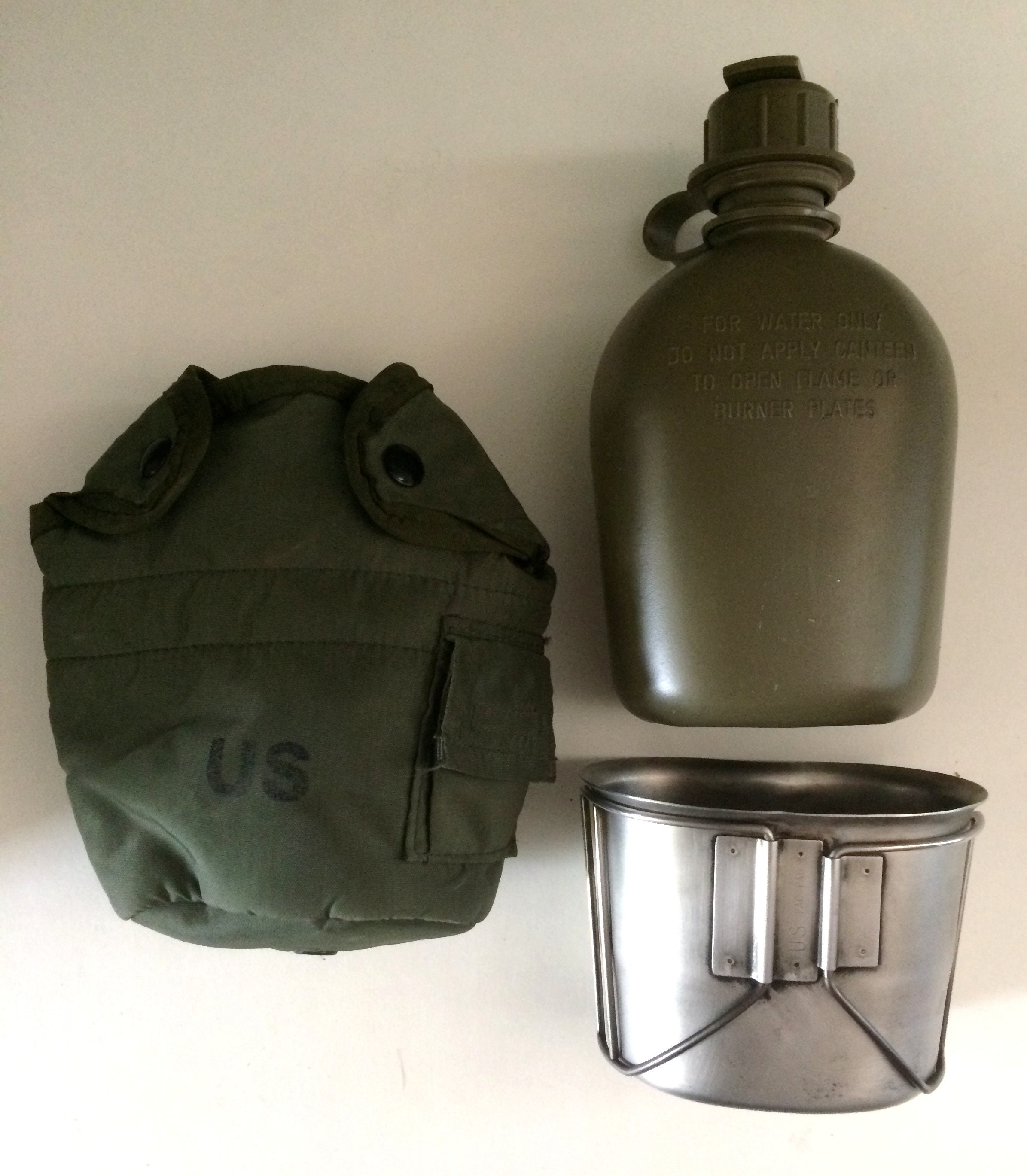 Vintage United States Military Canteen Three Piece Canteen Set Etsy