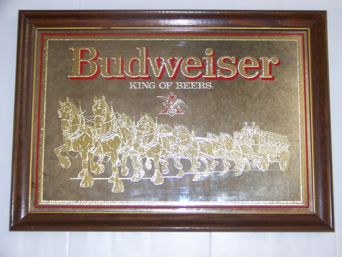Vintage Budweiser Anheuser Busch Mirror Clydesdale's Etsy