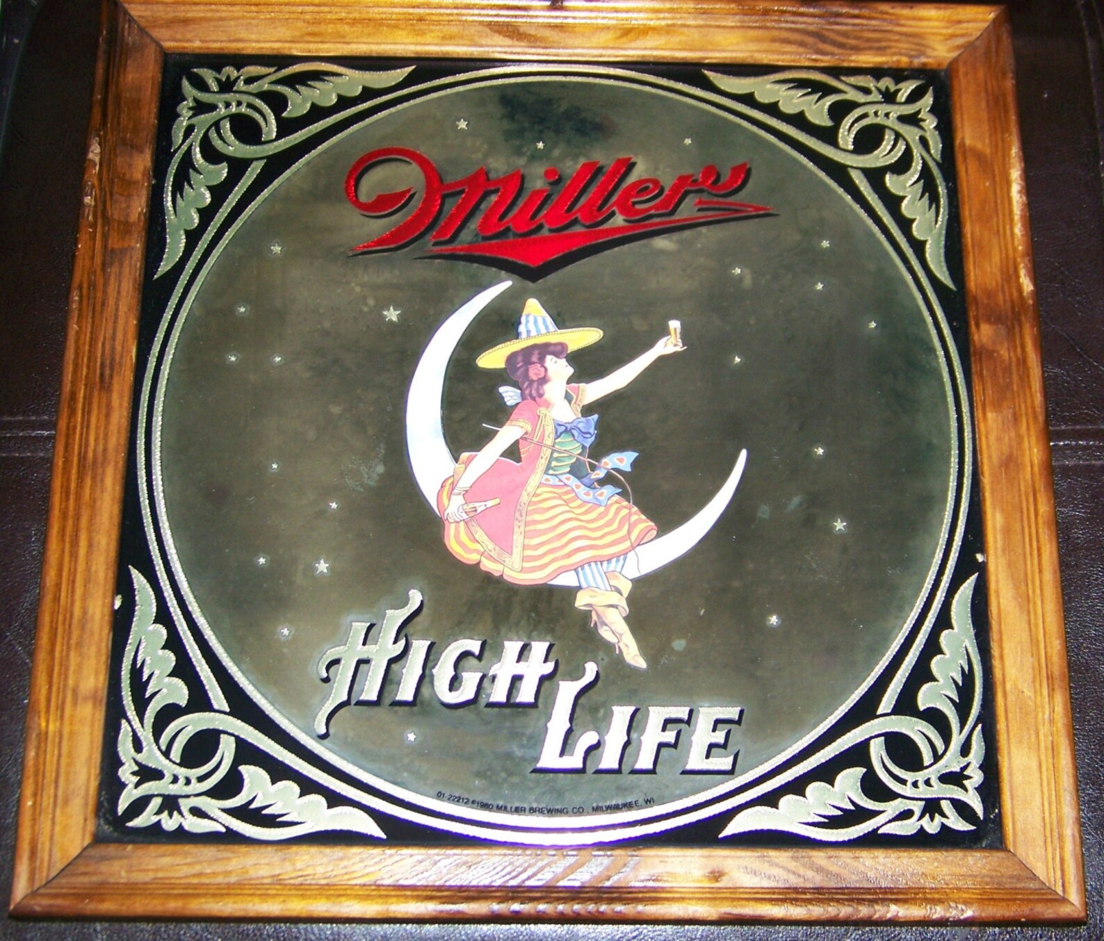 Vintage 1980 Miller High Life Beer Mirror Bar Sign Wood Framed | Etsy