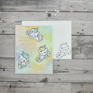 Unicorns and Sparkles Birthday Card, Happy Birthday, Rainbow, Glitter, Sparkle, Magical