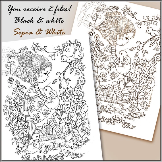 Printable Coloring Book Pages Digital Download Colored Pencils Gel Pens You Print On Your Choice Of Paper Cards And Crafts Too