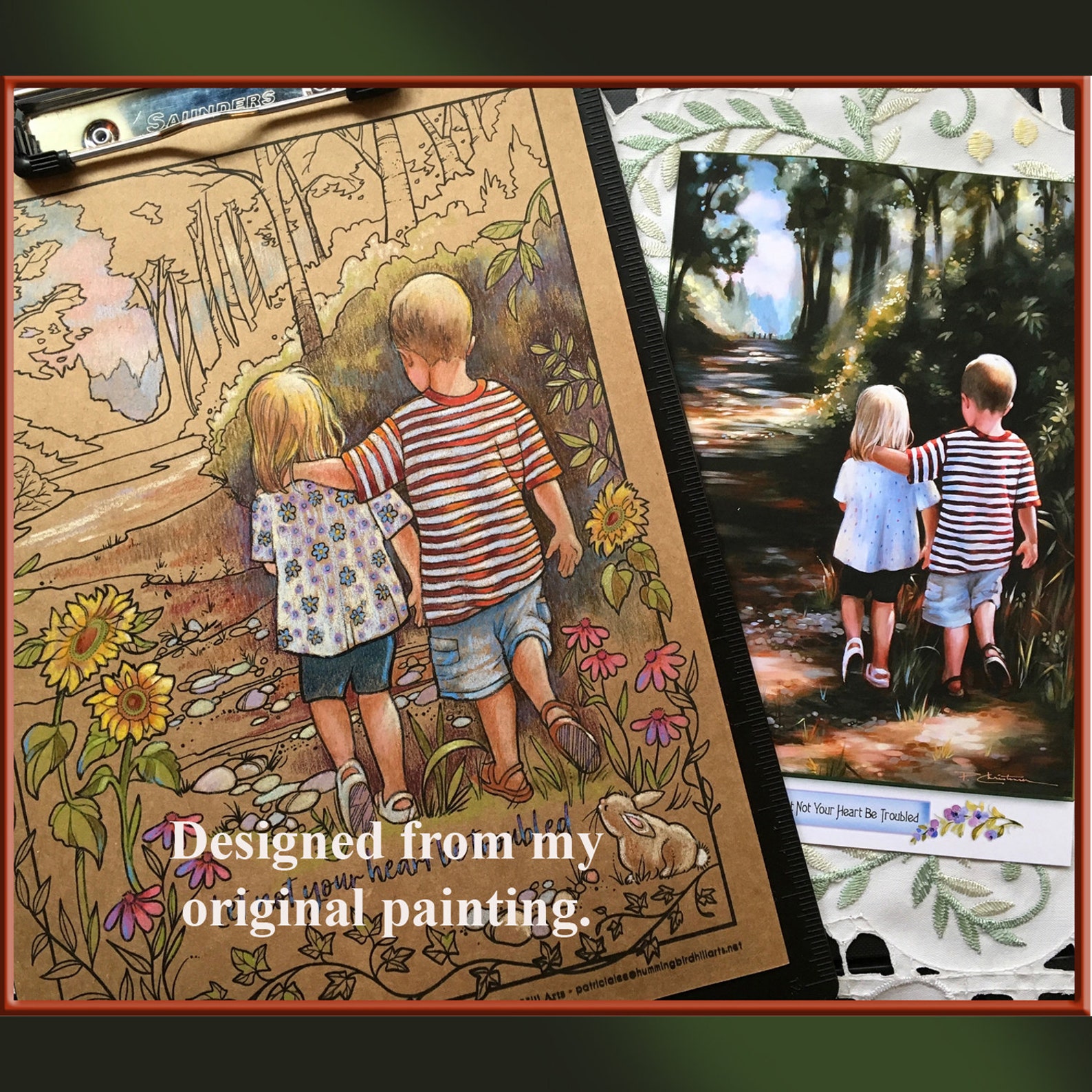 Instant Download Art Coloring Page Colored Pencils Gel Pens | Etsy