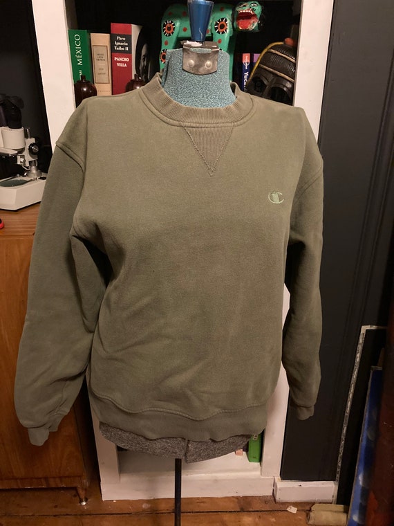 Vintage Champion Sweatshirt Olive Green - image 3