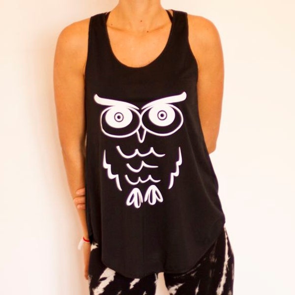 Owl Black Tank