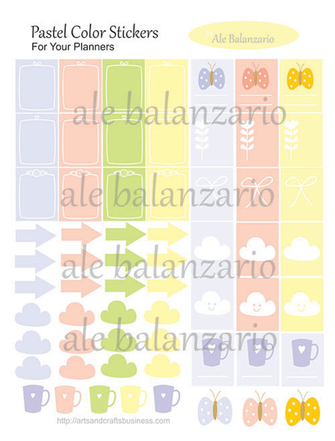Sticker Coler Pastel Pastel Color Stickers for Your Planner - Etsy