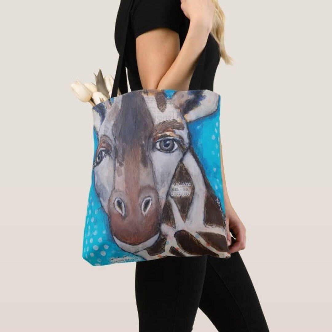 Original Art Tote Bag Giraffe - Etsy