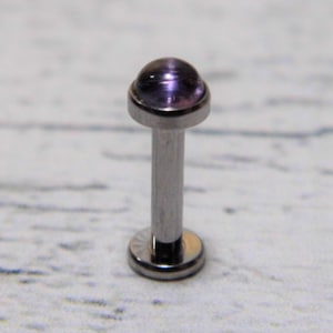 Amatista Labret Stud - 3mm - Titanio - Calibre 16 o 14 - Perforación de hélice - Pendiente Tragus