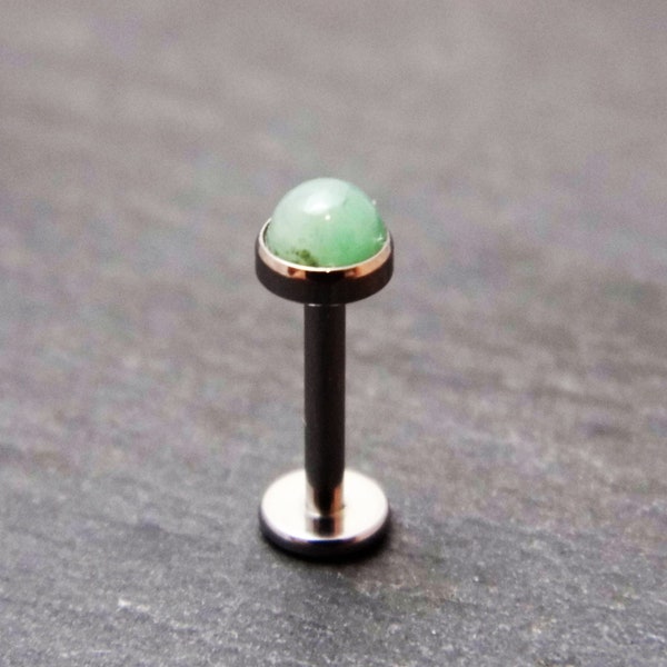 Emerald Labret Stud - 3mm - Titanium Emerald Stud - Emerald Helix Piercing