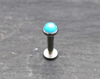 Arizona Turquoise Labret Stud - Surgical Steel - 14G or 16G - Tragus Helix Conch Monroe Cartilage