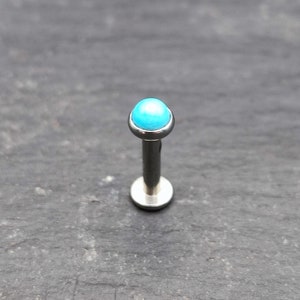 Arizona Turquoise Labret Stud - Surgical Steel - 14G or 16G - Tragus Helix Conch Monroe Cartilage