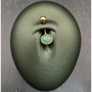 Gold Aventurine Belly Ring: 316L Steel Internally Threaded Bar