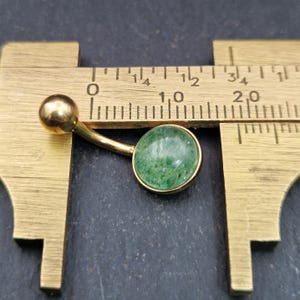 Gold Aventurine Belly Ring: 316L Steel Internally Threaded Bar image 6