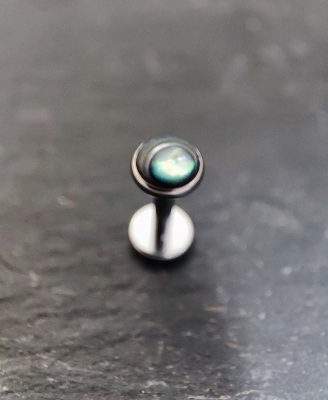 Abalone Shell - Titanium - 3mm Paua Shell - Internally Threaded - Conch ...