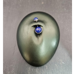 Anneau de ventre en lapis-lazuli : barre en acier chirurgical à filetage intérieur