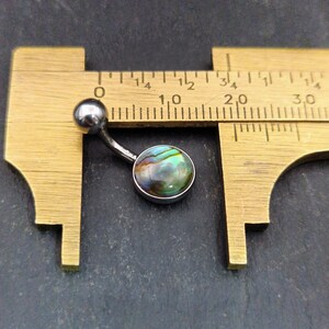 Paua Shell Belly Bar - 316lvm Steel - 14 Gauge - Abalone Belly Ring image 8