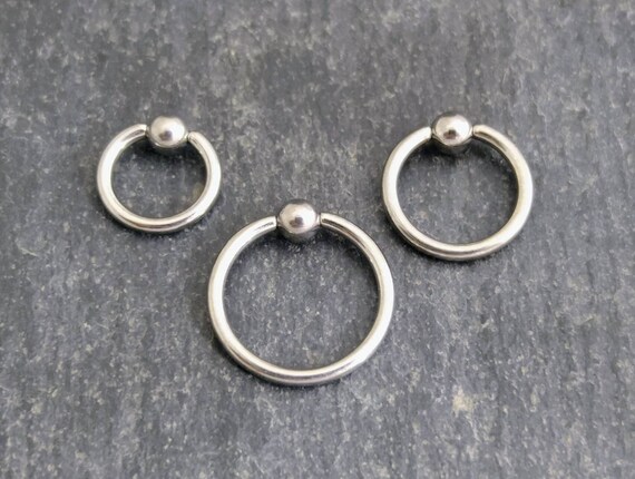 Captive Bead Ring Titanium 16 Gauge BCR Nose Lip Ear Various