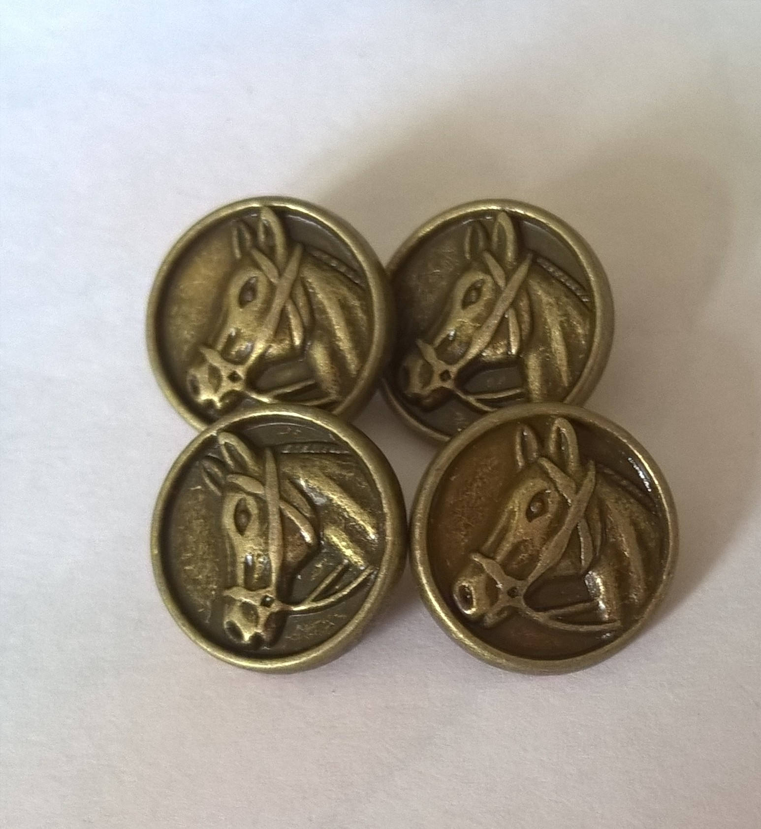 A Pack of 5 Metal Shank Horse Buttons Etsy UK